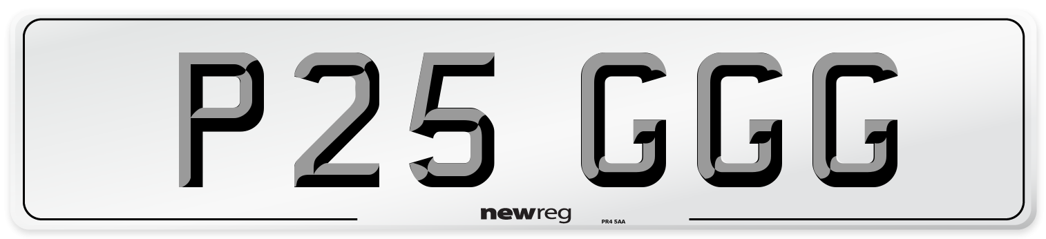 P25 GGG Number Plate from New Reg